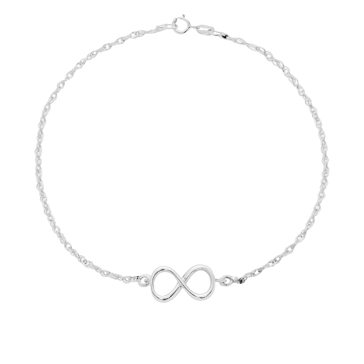 Armband Unendlichkeitszeichen silber - Vorderansicht