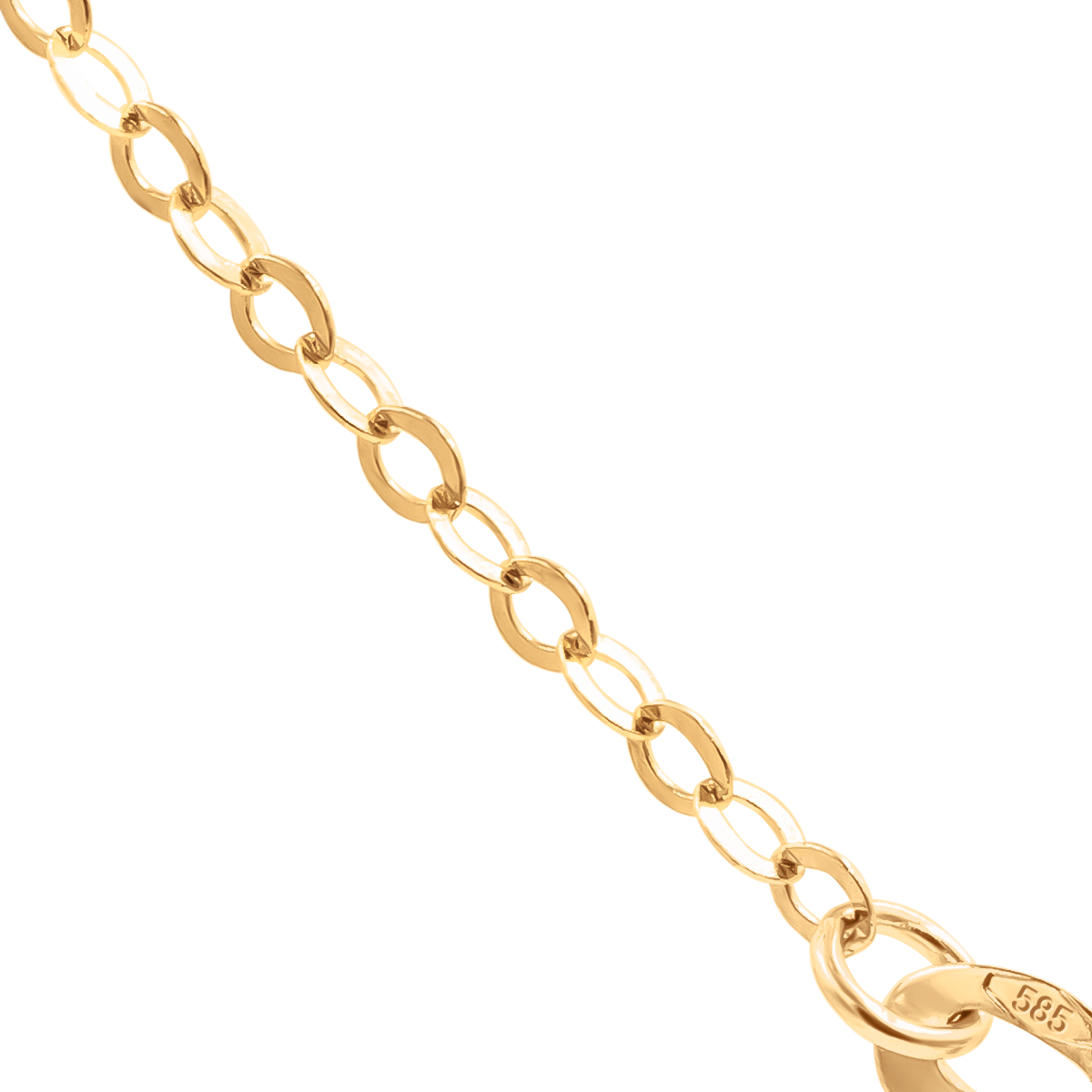 Armband Forzatina mit grünem Malachit Medaillon 0,8 cm in 585er Gelbgold Fassung