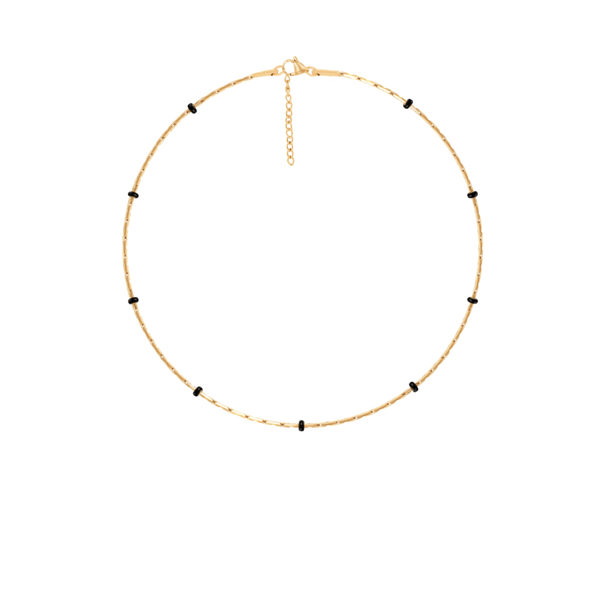 Armband Sublime mit schwarzer Emaille, vergoldet - Vorderansicht