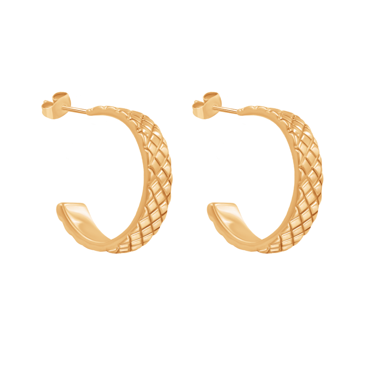 Ethno Ohrringe No.4, 1,3 cm, vergoldet - Vorderansicht