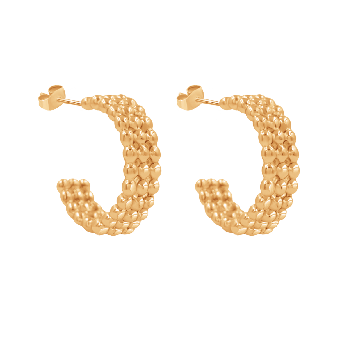 Ethno Ohrringe No.5, 1,3 cm, vergoldet - Vorderansicht