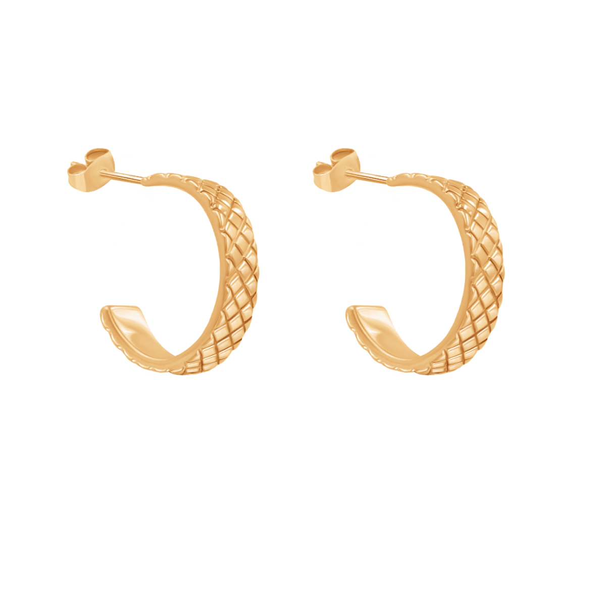 Ethno Ohrringe No.4, 1cm, vergoldet - Vorderansicht