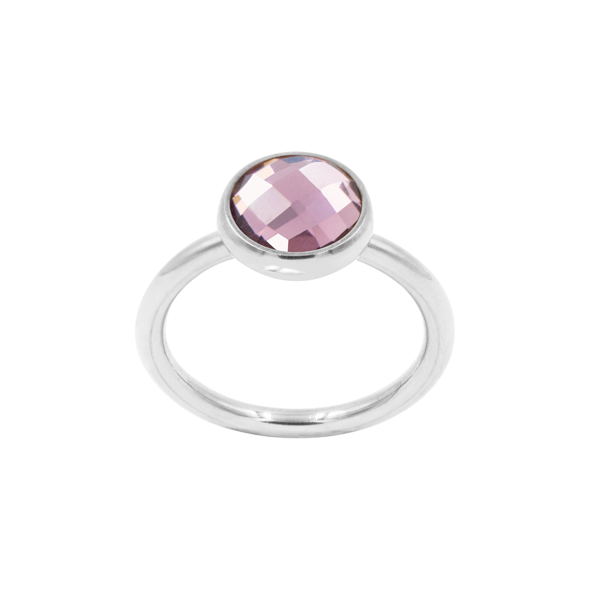 Ring mit violettem Quarz, versilbert