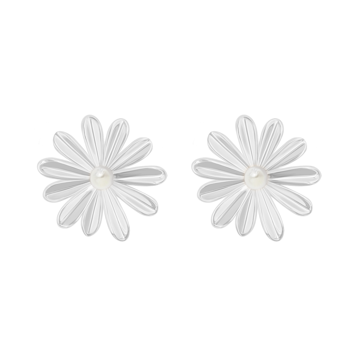 Margaret Ohrringe 1 Element mit Perlmutt versilbert - Detailansicht