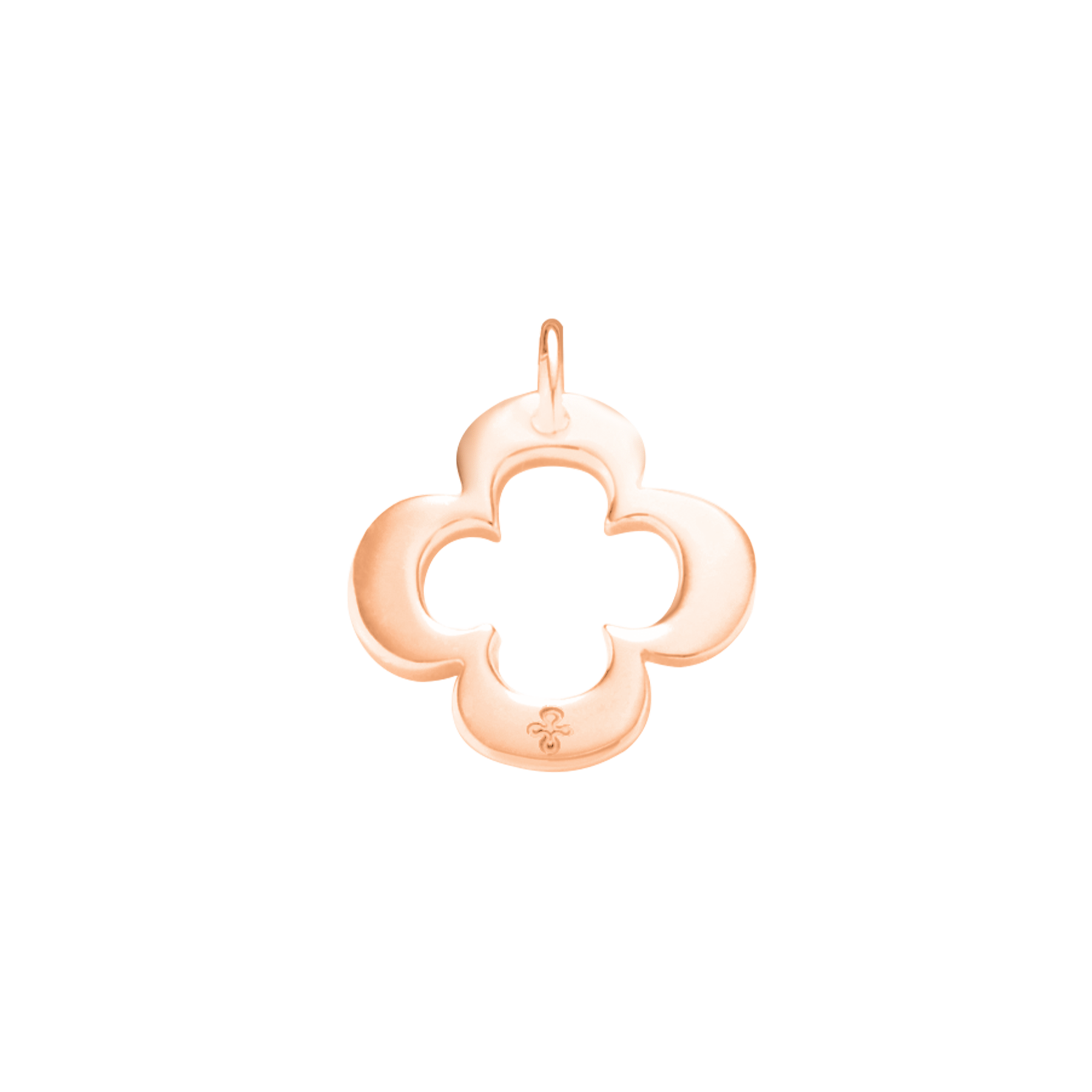 Rundes Kleeblatt durchbrochen 1 cm 750 Roségold