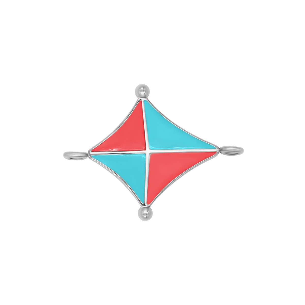 Anhänger Drachenform 1,5–2 cm, Vorderseite, versilbert, flach