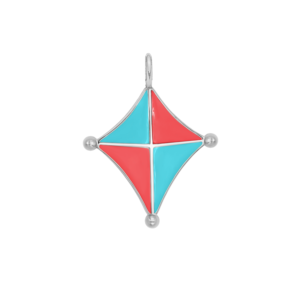 Anhänger Drachenform 1–1,5 cm, Vorderseite, versilbert, hängend