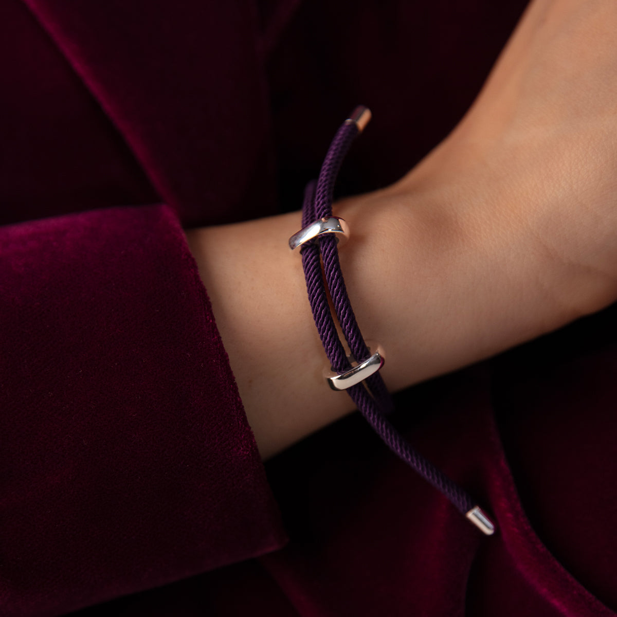 Armband Liana in violetter Farbe versilbert