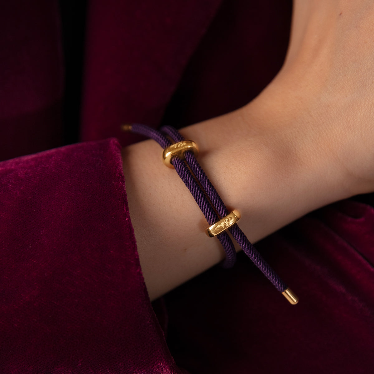 Armband Liana in violetter Farbe vergoldet