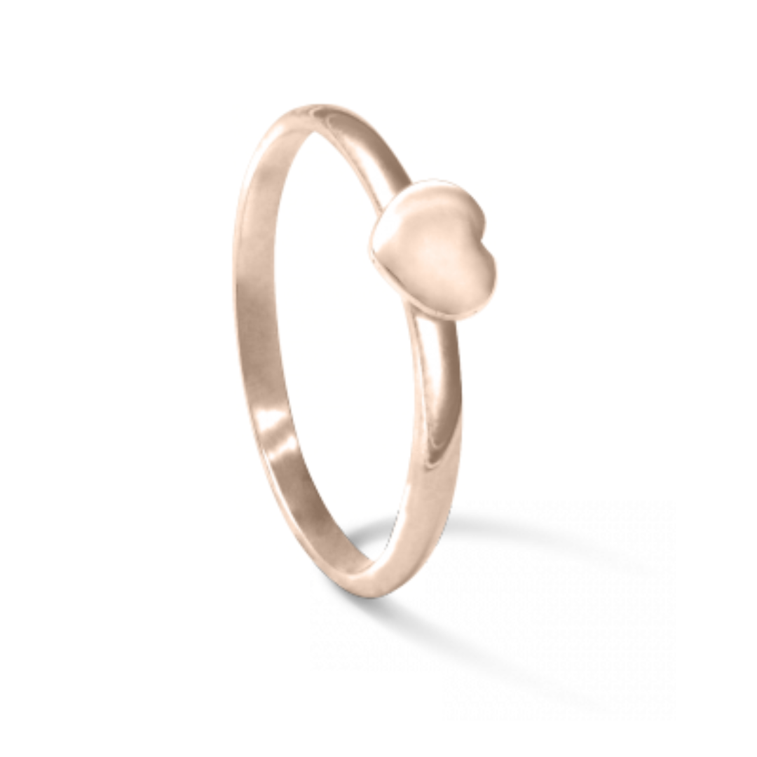 Herzring aus 585er Rotgold