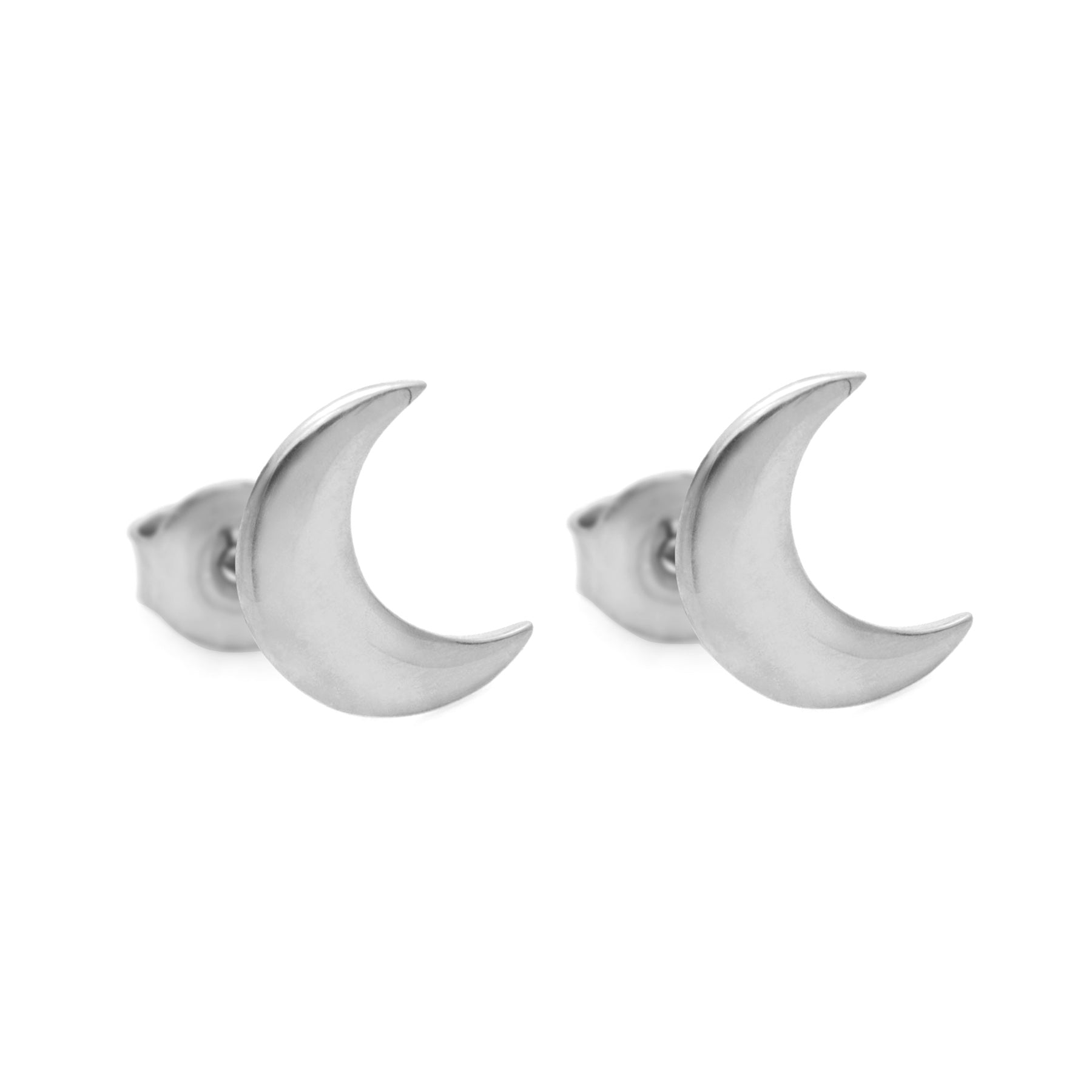 Silberne Halbmond-Ohrstecker „Lune“