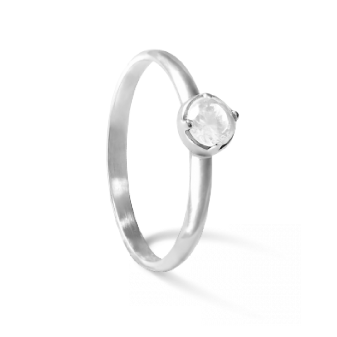 Ring aus 585er Weißgold mit Saphir und weißen Akzenten