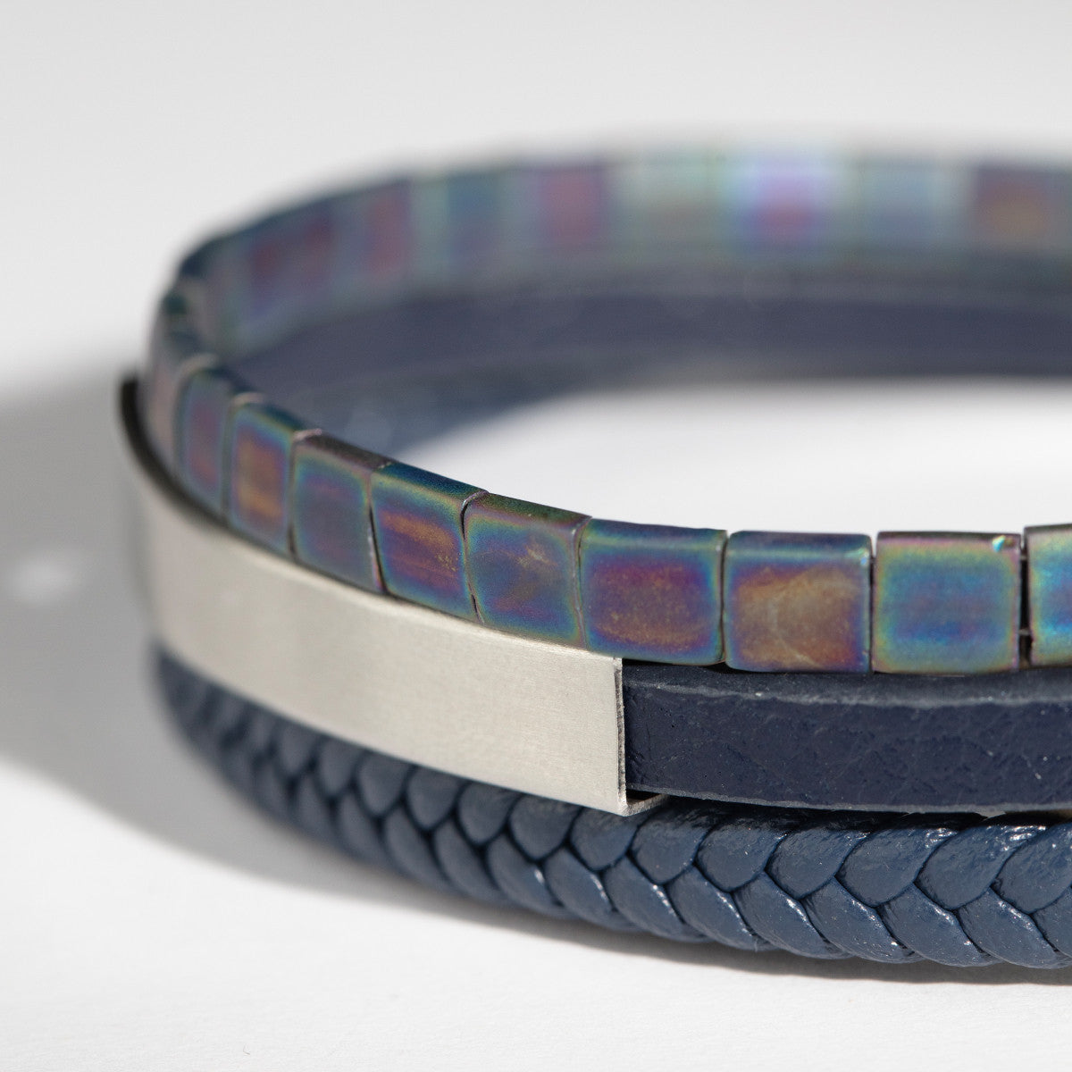 Herrenarmband aus dreifachem Leder