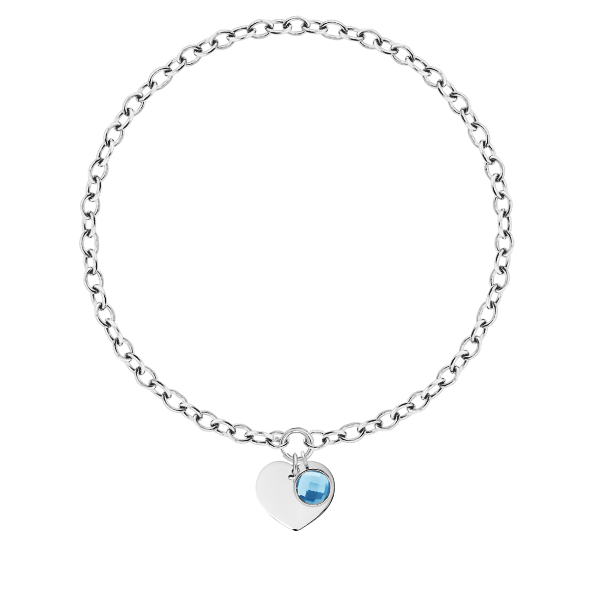 Halskette No.1 mit Herz und blauen Quarz-Anhänger silber