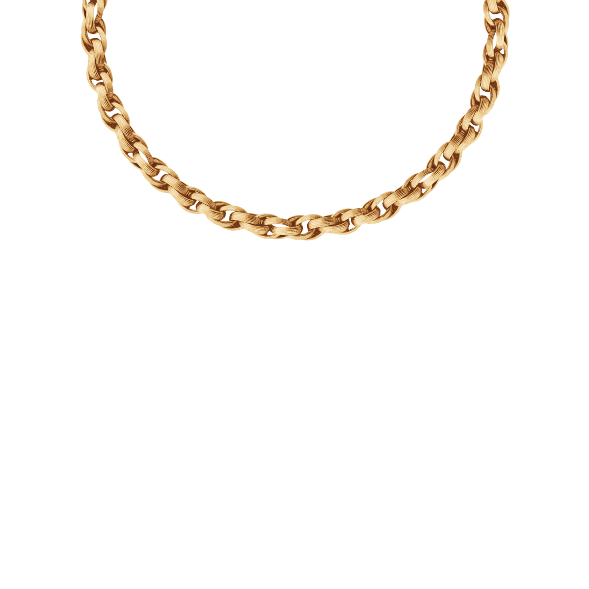 Halskette No.2, vergoldet, 53 cm mit einem Herz - Vorderansicht
