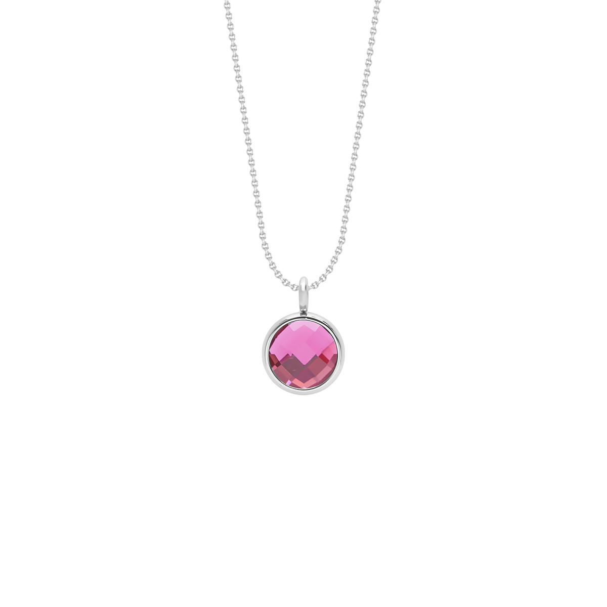 Halskette Klassisch 50 cm mit rosa Quarz-Anhänger silber