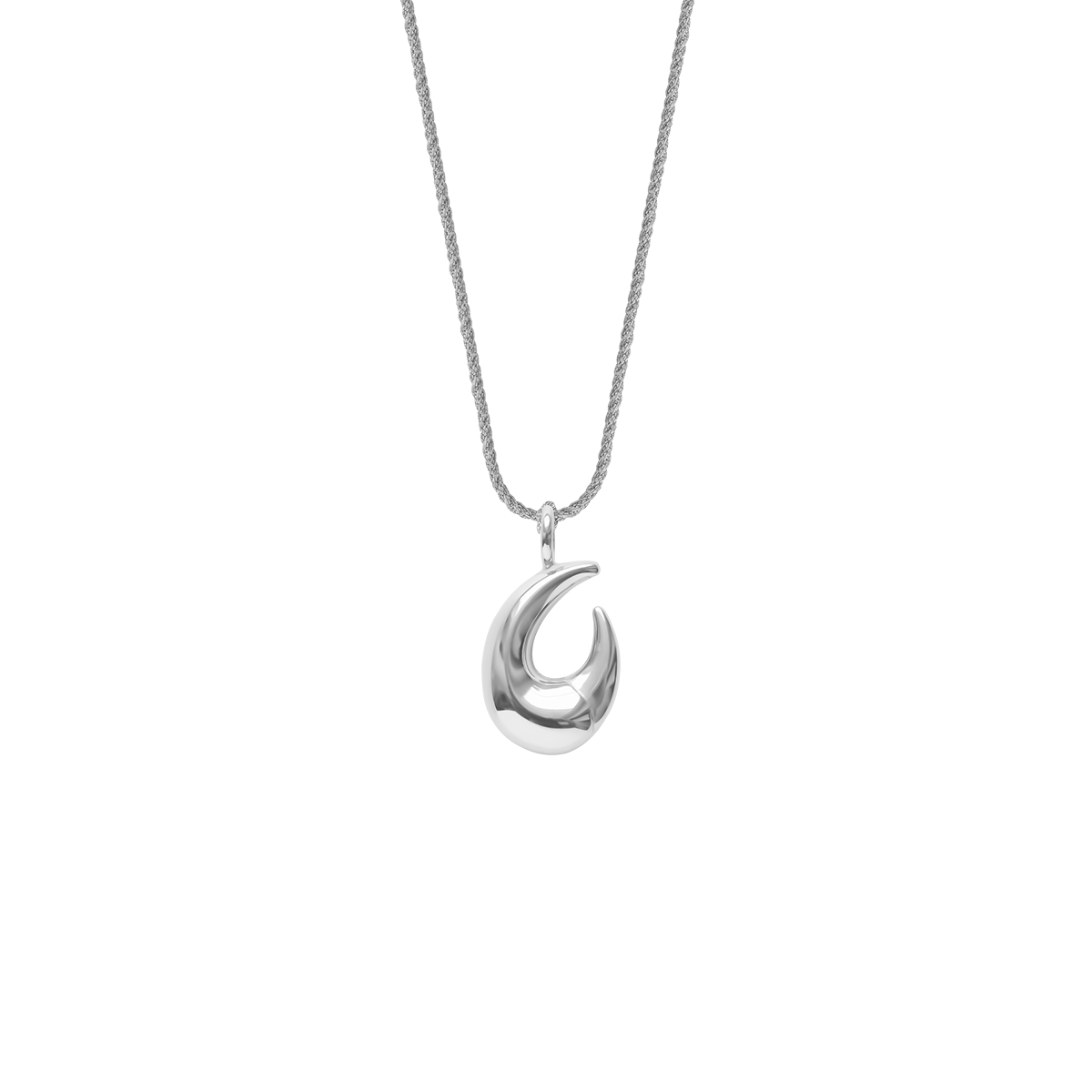 Schnurband Metalic silber mit versilbertem Krebs-Anhänger - Vorderansicht