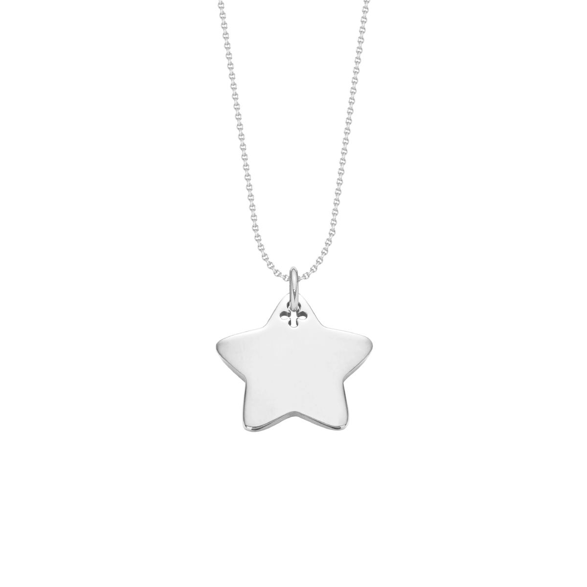 Halskette Klassisch 50 cm mit 2 cm Stern silber