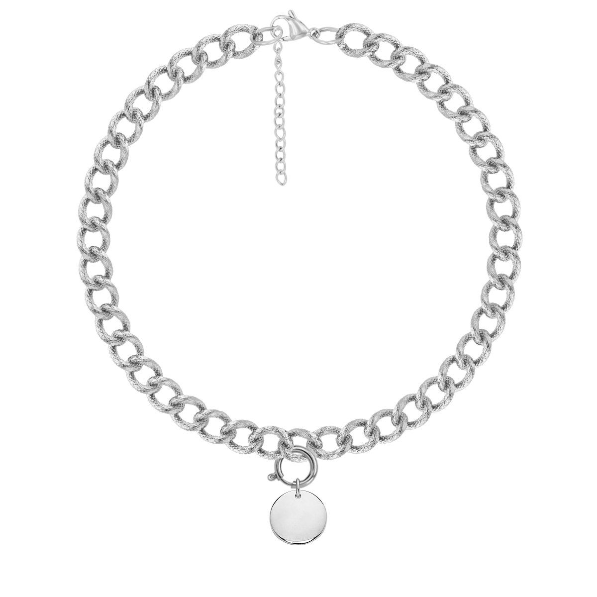 Halskette No.4 mit 1,5 cm Medaillon silber - Weitere Detailansicht