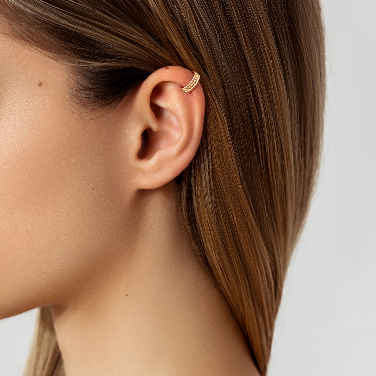 Ear Cuff Ethno No.5 vergoldet - Detailansicht