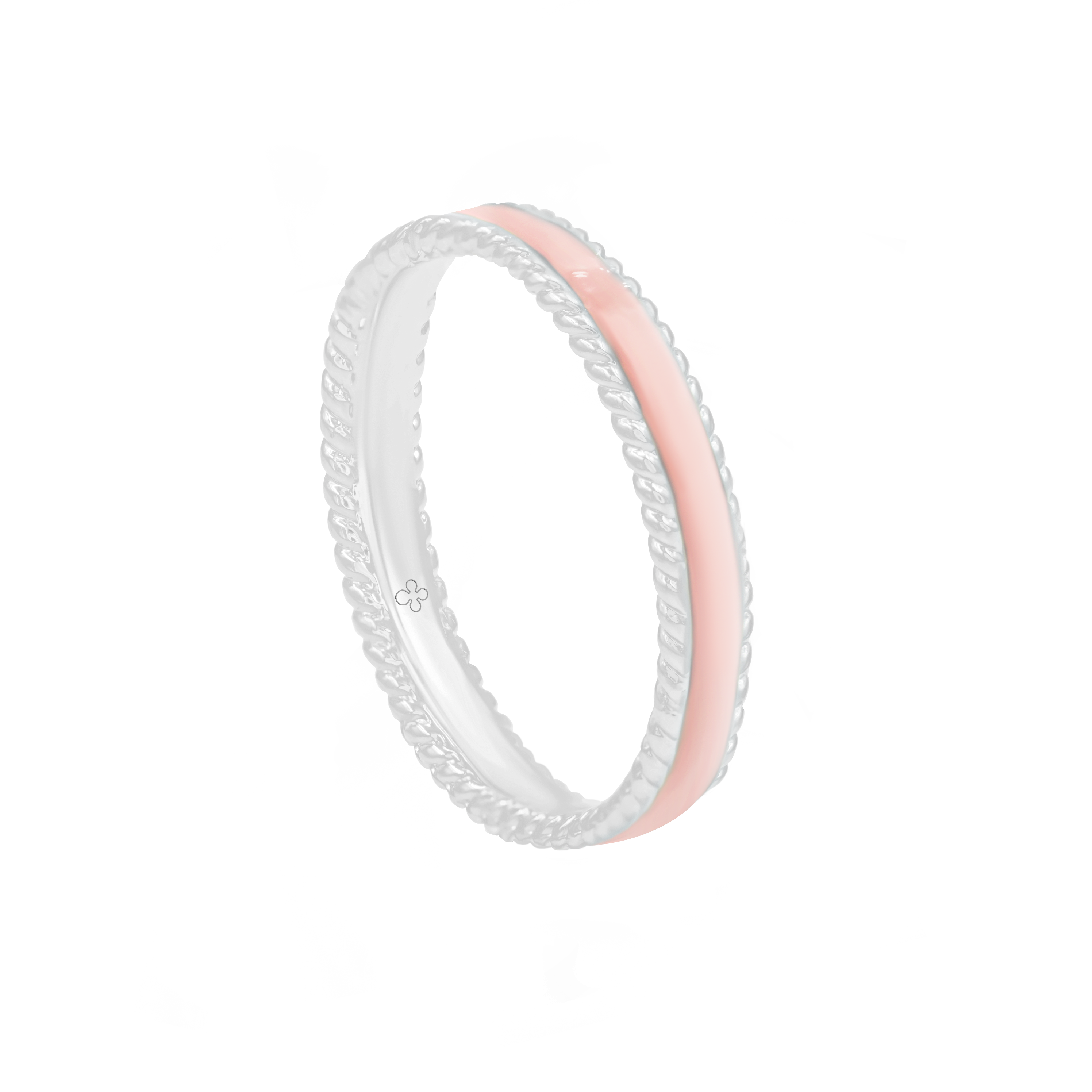 Ring Colors no.3 mit korallenfarbener Emaille versilbert