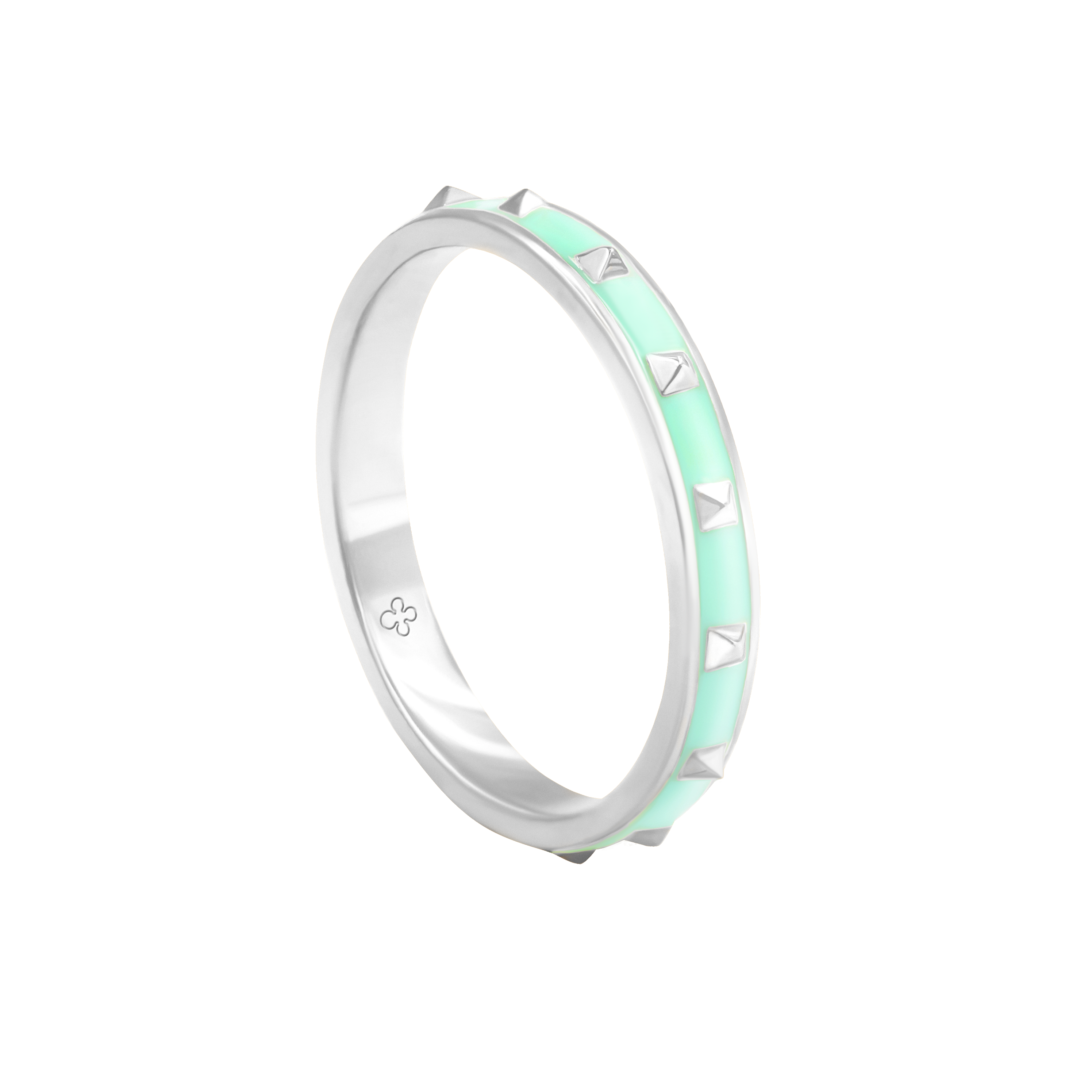 Ring Colors no.2 mit mintfarbener Emaille versilbert