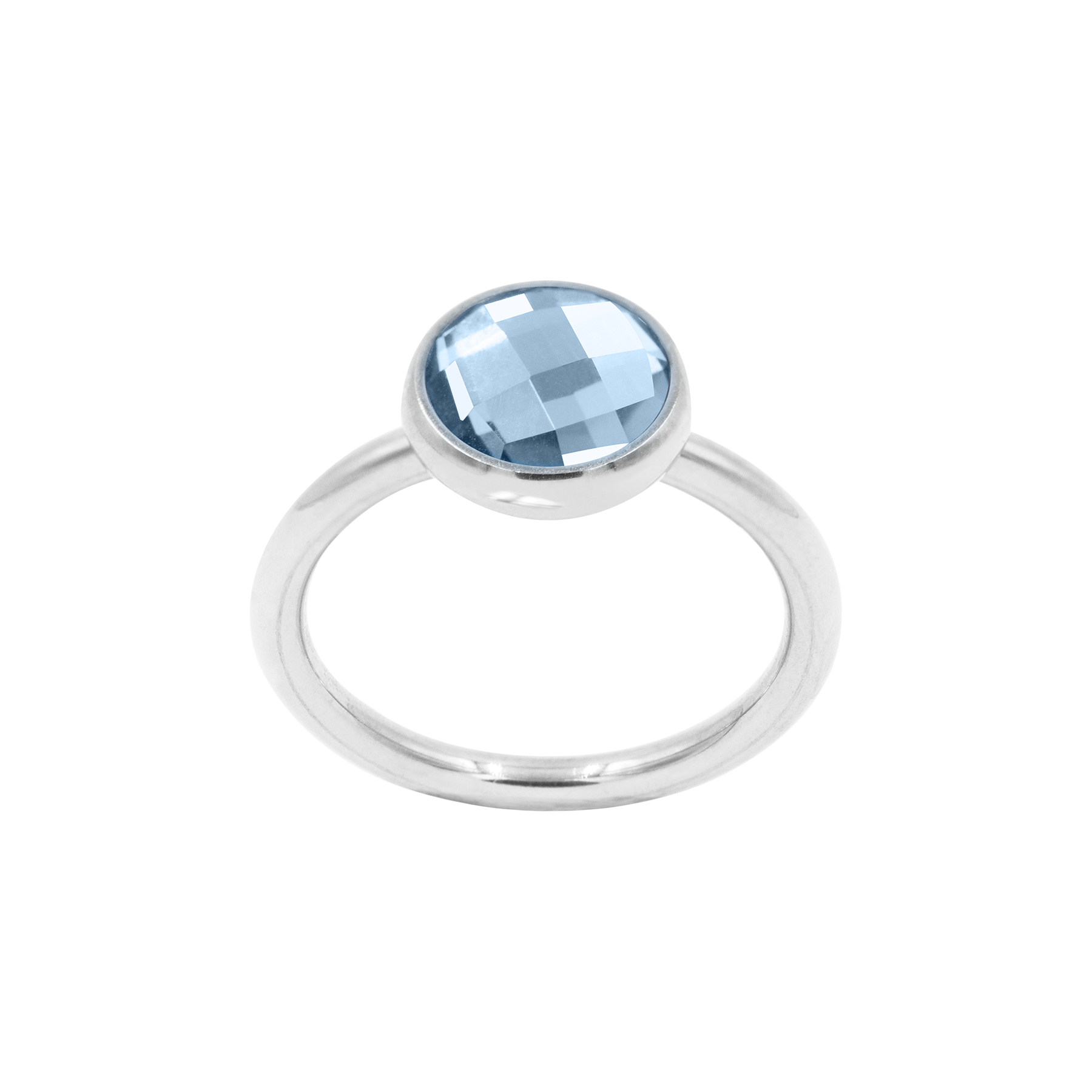 Ring mit blauem Quarz, versilbert