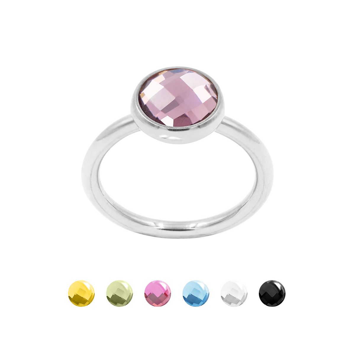 Ring mit violettem Quarz, versilbert