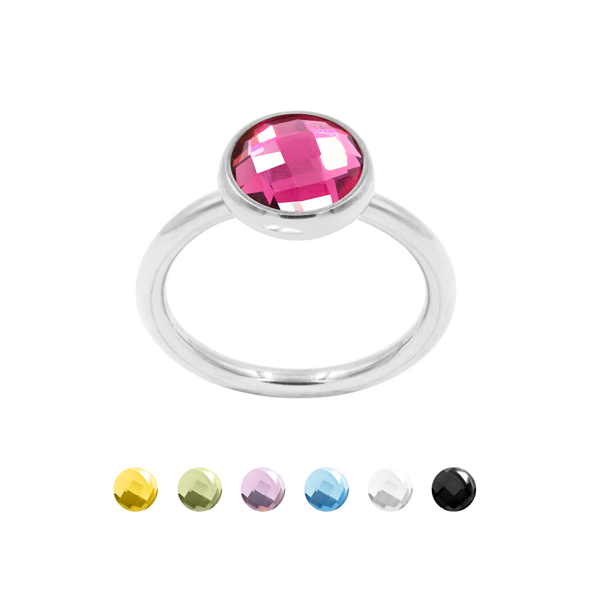 Ring mit rosa Quarz, versilbert