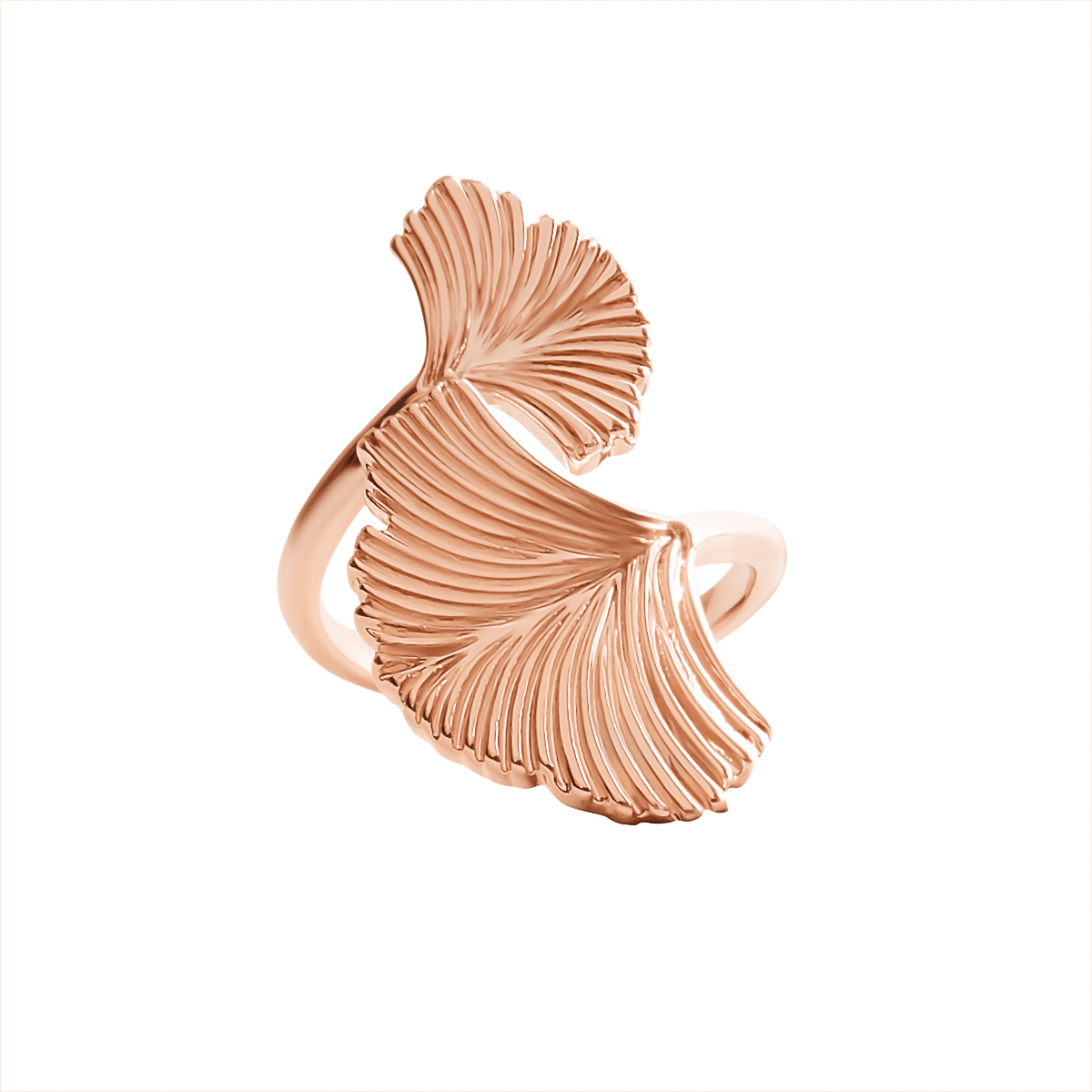 Ginkgo-Ring, vergoldet