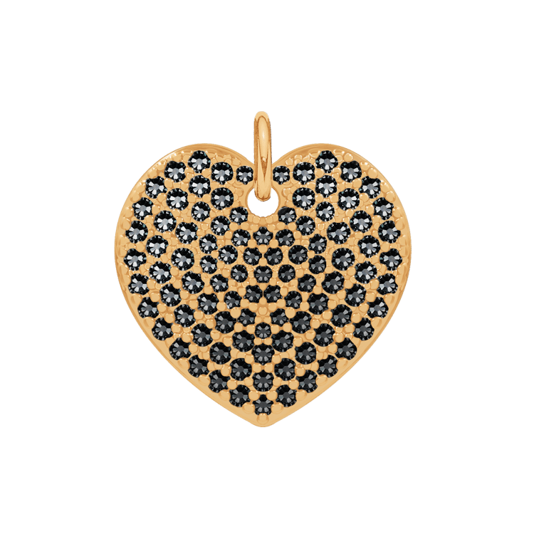 Herz mit schwarzen Zirkonen 1,5 cm