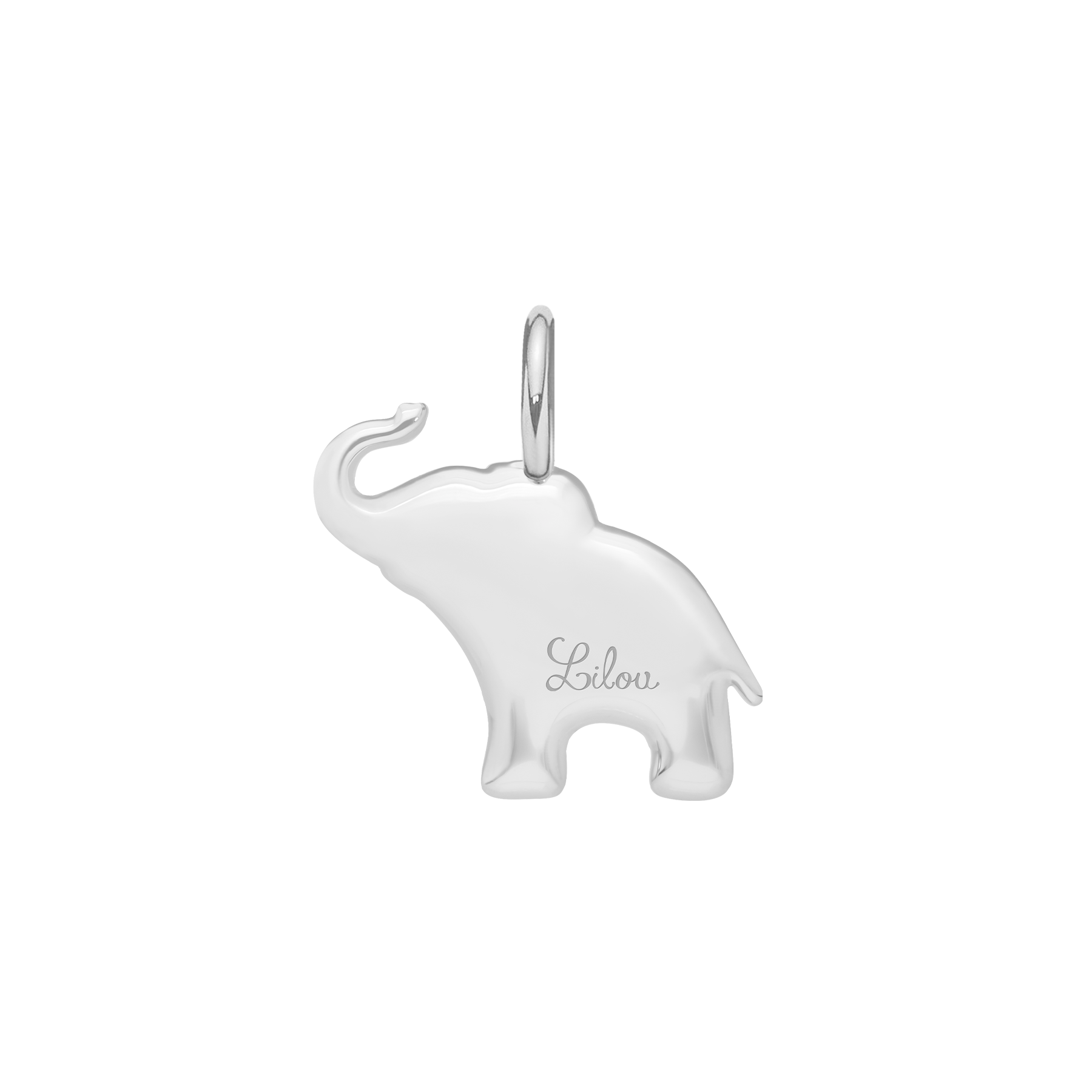 Anhänger Elefant mit weißem Zirkonia 1,4 cm, versilbert