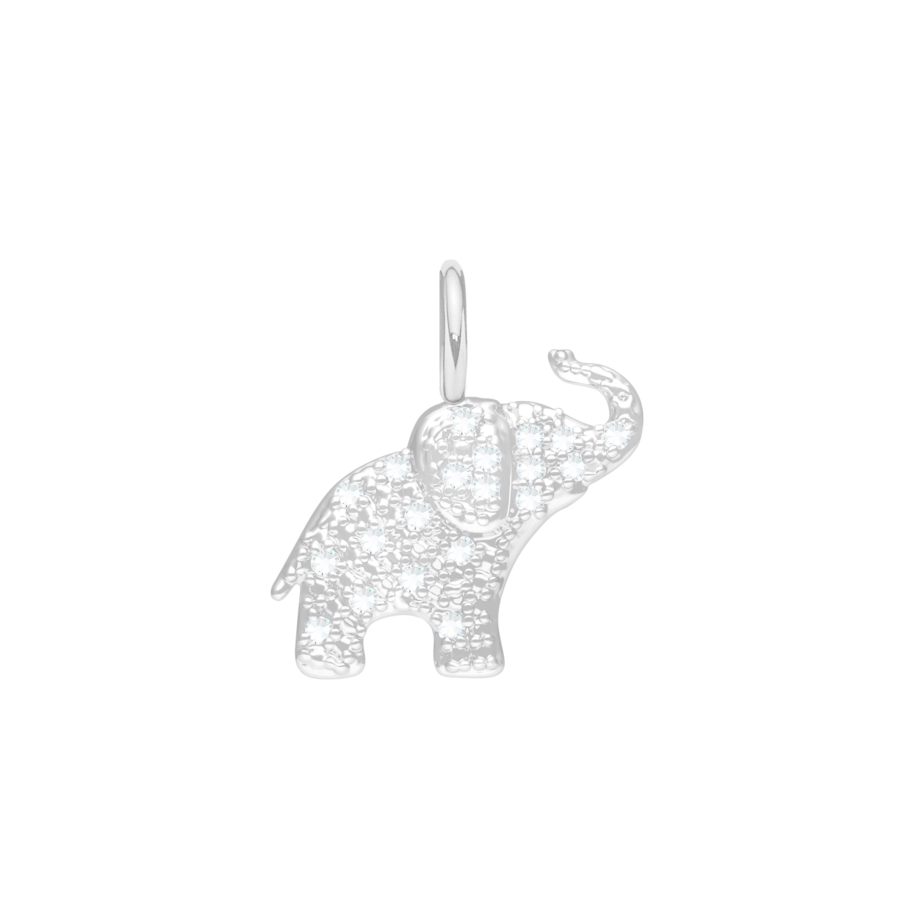 Anhänger Elefant mit weißem Zirkonia 2 cm