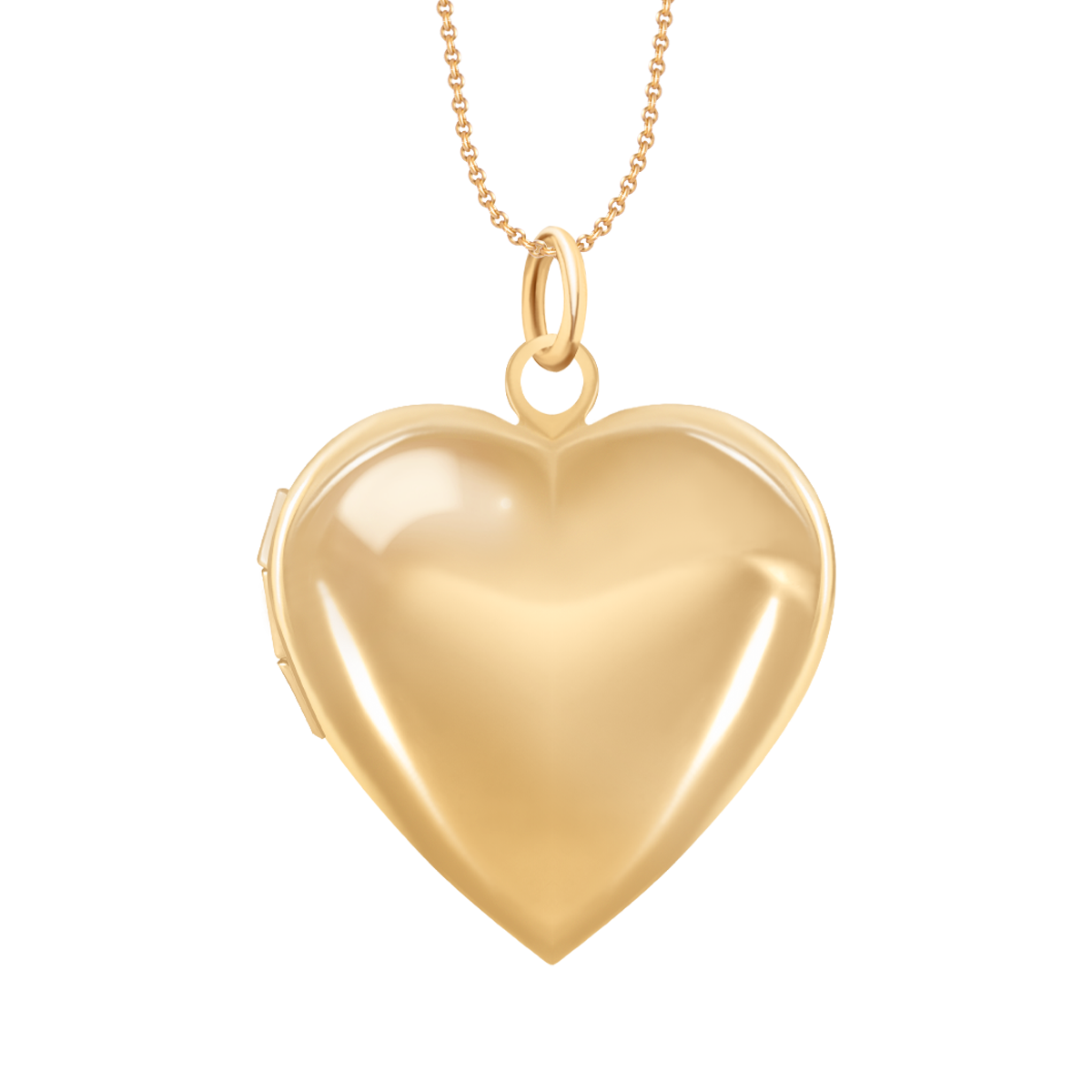 Halskette Klassisch 50 cm mit Anhänger Locket Herz 2,9 cm vergoldet - Vorderansicht